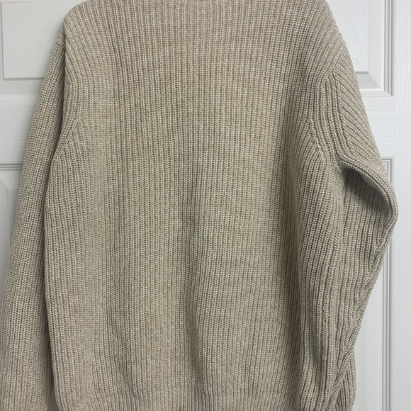 Eddie Bauer L Tall  Heavy Ribbed Knit Fisherman Sweater Outdoor Cream - Picture 3 of 10